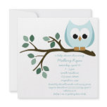 Blue Owl Baby Shower Invitation