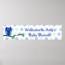 Blue Owl Custom Baby Shower Sign