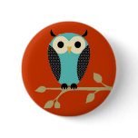 Blue Owl On Limb Buttons