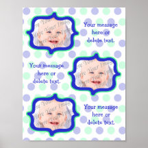 Blue Owl Personalised Scrapbook Page (Three Left) Posters