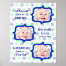 Blue Owl Personalised Scrapbook Page (Three Right) Posters