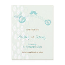 Blue Owls In Love Save The Date Postcard