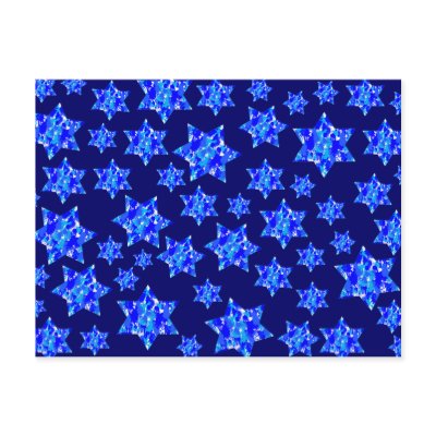 Blue Paint Splatter Jewish Star by JuJuGarden