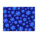 Blue Paint Splatter Jewish Star postcards