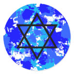 Blue Paint Splatter Jewish Star stickers