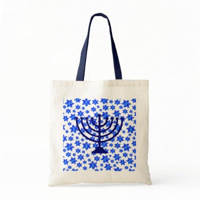 Blue Paint Splatter Jewish Stars Tote Bags by JuJuGarden