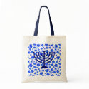 Blue Paint Splatter Jewish Stars bags