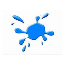 Blue Paint Splodge Post Card