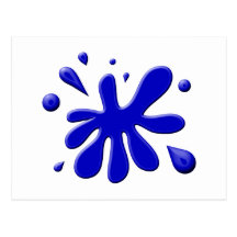 Blue Paint Splodge Postcards