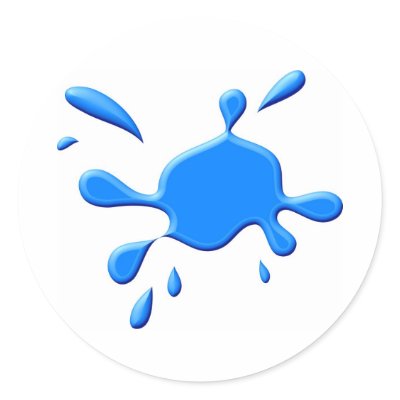 Blue Paint Splodge Stickers by prawny