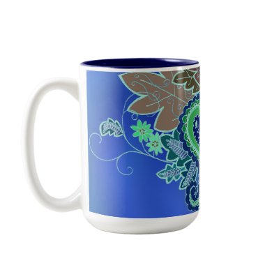 Blue Paisley Mug by artology