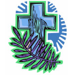 Blue Palm Cross t-shirts