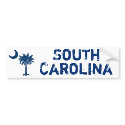 Blue Palmetto South Carolina Bumper Sticker by southcarolinashirt