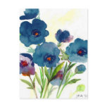 Blue pansies postcards