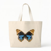 Blue Pansy Butterfly Canvas Bags