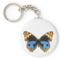 Blue Pansy Butterfly Keychain