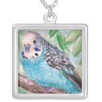 Blue Parakeet Necklace