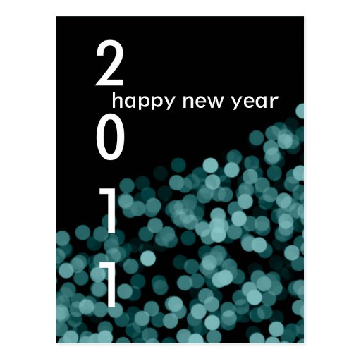 Blue Party Lights New Year Custom Postcard