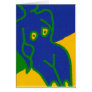 blue patchwork nude- greetings card