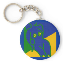 blue patchwork nude keychain