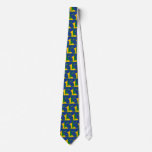 blue patchwork nude- tie