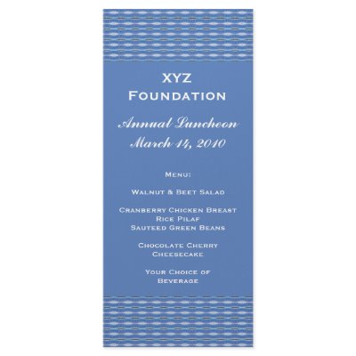 Blue pattern Menu by DonnaGraysonAbstract