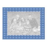 blue pattern photoframe post cards
