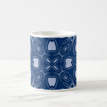blue patterned coffee mug