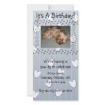 Blue Paw Print Birthday Invitation
