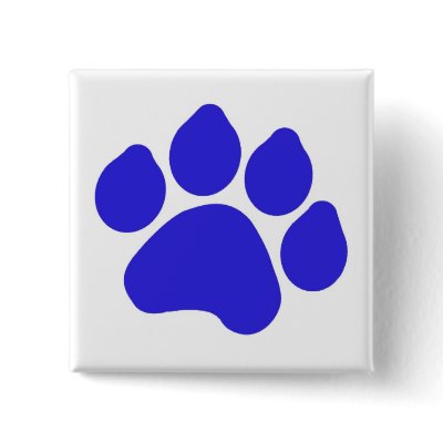 Blue Paw Print Button by KatiesKreations