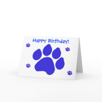 Blue Paw Print Greeting Card