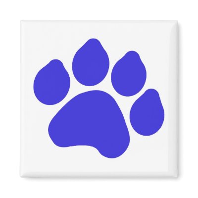 Blue Paw Print Magnet by KatiesKreations