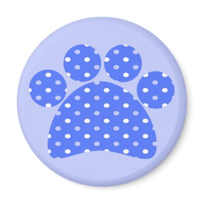 Blue Paw Print Magnets by PugsNPals