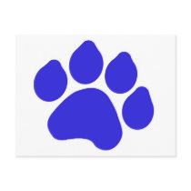 Blue Paw Print Postcard