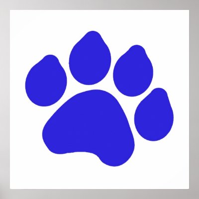 Blue Paw Print Poster by KatiesKreations