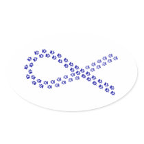 Blue Pawprint Ribbon