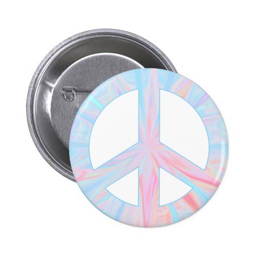 blue peace pinback buttons