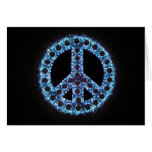 blue peace sign greeting card