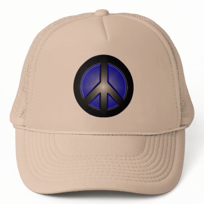 blue peace sign hats by bashaa