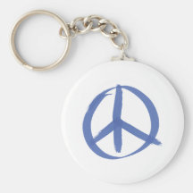 Blue Peace Sign Key Chains