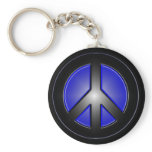 blue peace sign keychains