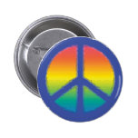 Blue Peace  Sign Pinback Button