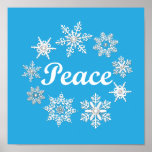 Blue Peace Snowflakes posters