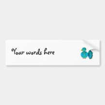 Blue peacock bumper sticker