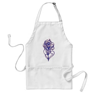 Blue Peacock Feather Apron by JuJuGarden