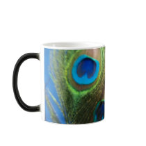 Blue Peacock Feathers Mugs