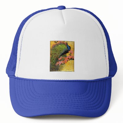 Blue Peacock Trucker Hat by Aquavel