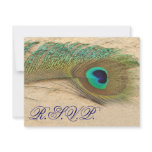 blue peacock  rsvp cards invitations