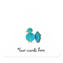Blue peacock triangle stickers