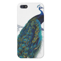 Blue Peacock with beautiful tail feathers iPhone 5 Case
